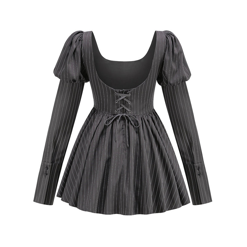 AMELINE MINI DRESS IN BLACK-Fashionslee