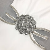 ANEIRIN WHITE CRYSTAL TRIM FLOWER DRESS-Fashionslee