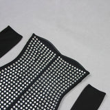 ADYSON BLACK STRAPLESS DESIGN CRYSTAL MAXI DRESS-Fashionslee