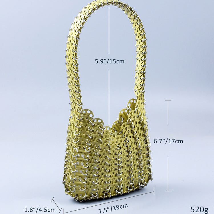 CHAINMAIL BAG IN GREEN-Fashionslee
