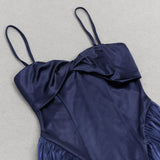 WAIST-TIGHTENING MESH MAXI DRESS IN ROYAL BLUE-Fashionslee