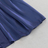 WAIST-TIGHTENING MESH MAXI DRESS IN ROYAL BLUE-Fashionslee
