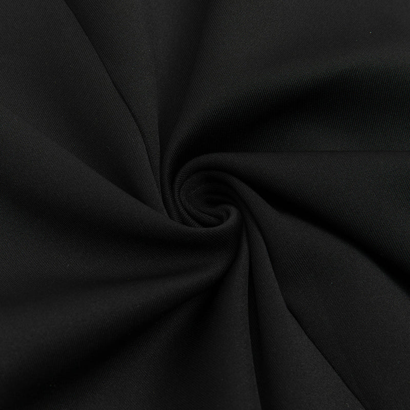 BLACK JEWEL NECK SPLIT FRONT SLEEVELESS BACKLESS MIDI DRESS-Fashionslee