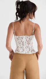 MILA IVORY LACE UNDERWIRED CORSET TOP-Fashionslee