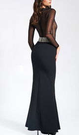 AILA BLACK MESH MAXI DRESS-Fashionslee