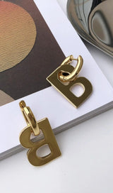 GOLD B DETACHABLE EARRINGS-Fashionslee