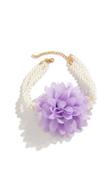 AKSHITA PURPLE PEARL FLOWER CHOKER-Fashionslee
