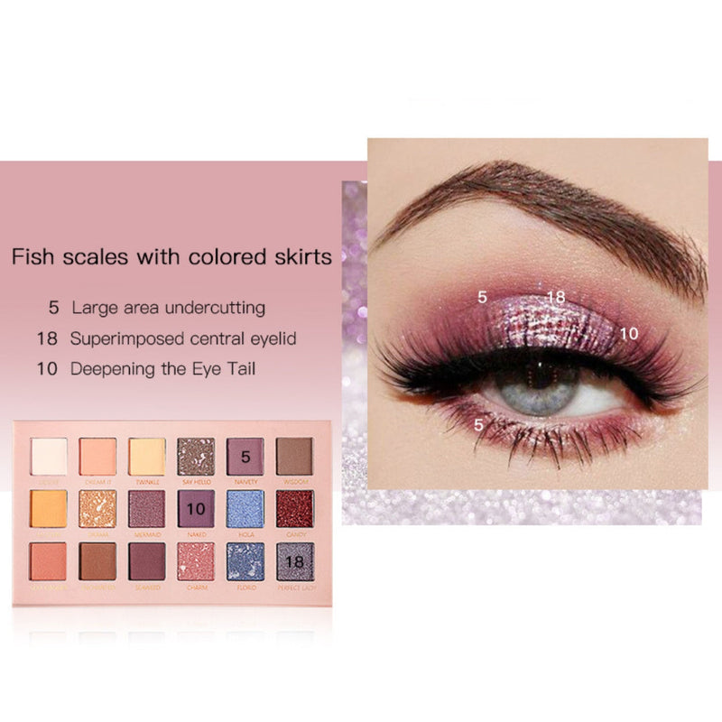 18-COLOR MATTE PEARLESCENT EARTH COLOR EYESHADOW-Fashionslee