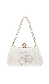 ANASTASIA FLORAL LACE PEARL CLUTCH-Fashionslee