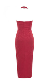 HIP WRAP MAXI DRESS IN RED-Fashionslee