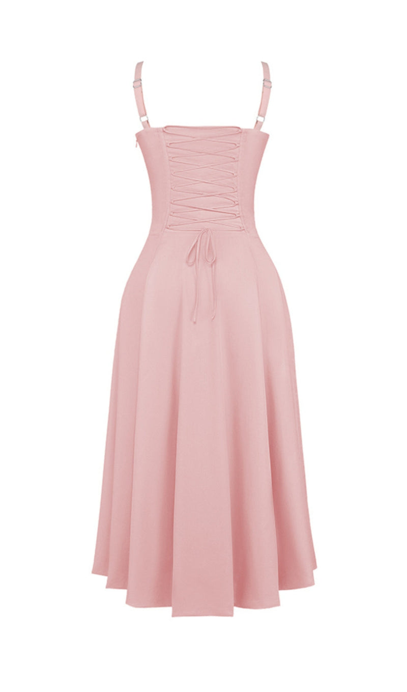 BABY PINK BUSTIER SUNDRESS-Fashionslee