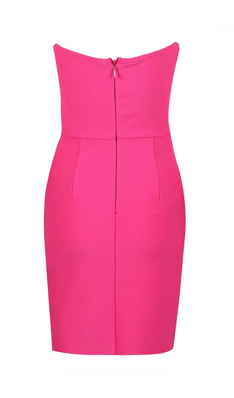 CUT OUT STRAP MINI DRESS IN PINK-Fashionslee