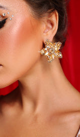 ANWAR FLOWER RHINESTONE EARRINGS-Fashionslee