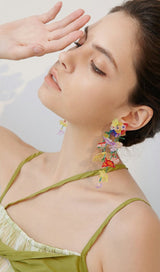 AVITAL COLORFUL FLOWER ACRYLIC EARRINGS-Fashionslee