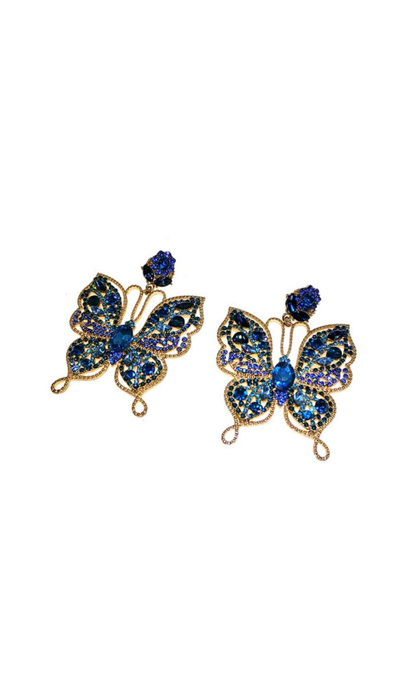 AUGUSTIN COLORFUL DIAMOND BUTTERFLY EARRINGS-Fashionslee