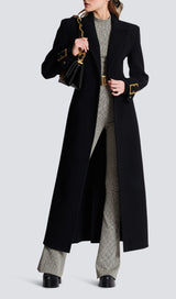 BLACK LONG COAT WITH BELT-Fashionslee