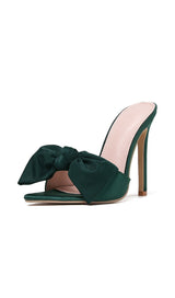 ANISA FOREST BOW-DETAIL MULES-Fashionslee