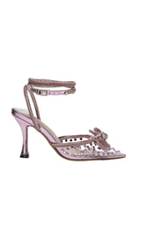 BOW EMBELLISHED HEELS IN PINK-Fashionslee