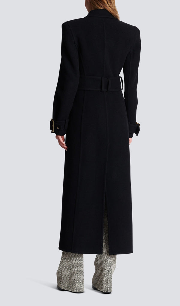 BLACK LONG COAT WITH BELT-Fashionslee