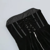 FEATHER CORSET MINII DRESS IN BLACK-Fashionslee