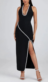 AGLAIA BLACK PEARL MAXI DRESS-Fashionslee