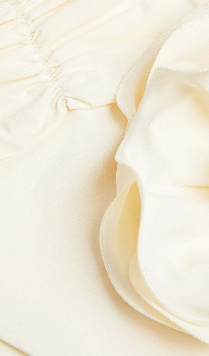 FLORAL APPLIQUÉ TRIANGLE BIKINI SUIT IN WHITE-Fashionslee