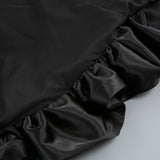 HIGH-LOW HEMLINE DRESS IN BLACK-Fashionslee