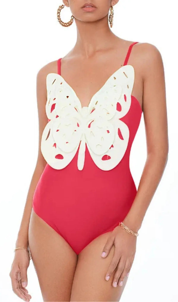 3D BUTTERFLY GRADIENT ONE PIECE SWIMSUIT-Fashionslee