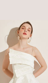 AINE WHITE STRAPY MINI DRESS-Fashionslee