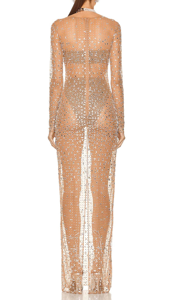 SEQUIN LACE PERSPECTIVE DRESS IN PINK-Fashionslee