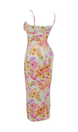 IVORY FLORAL MAXI DRESS-Fashionslee