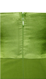 GREEN V NECK SATIN JUMPSUIT-Fashionslee