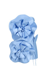 ACHLYS BLUE FLOWER BIND MINI DRESS-Fashionslee