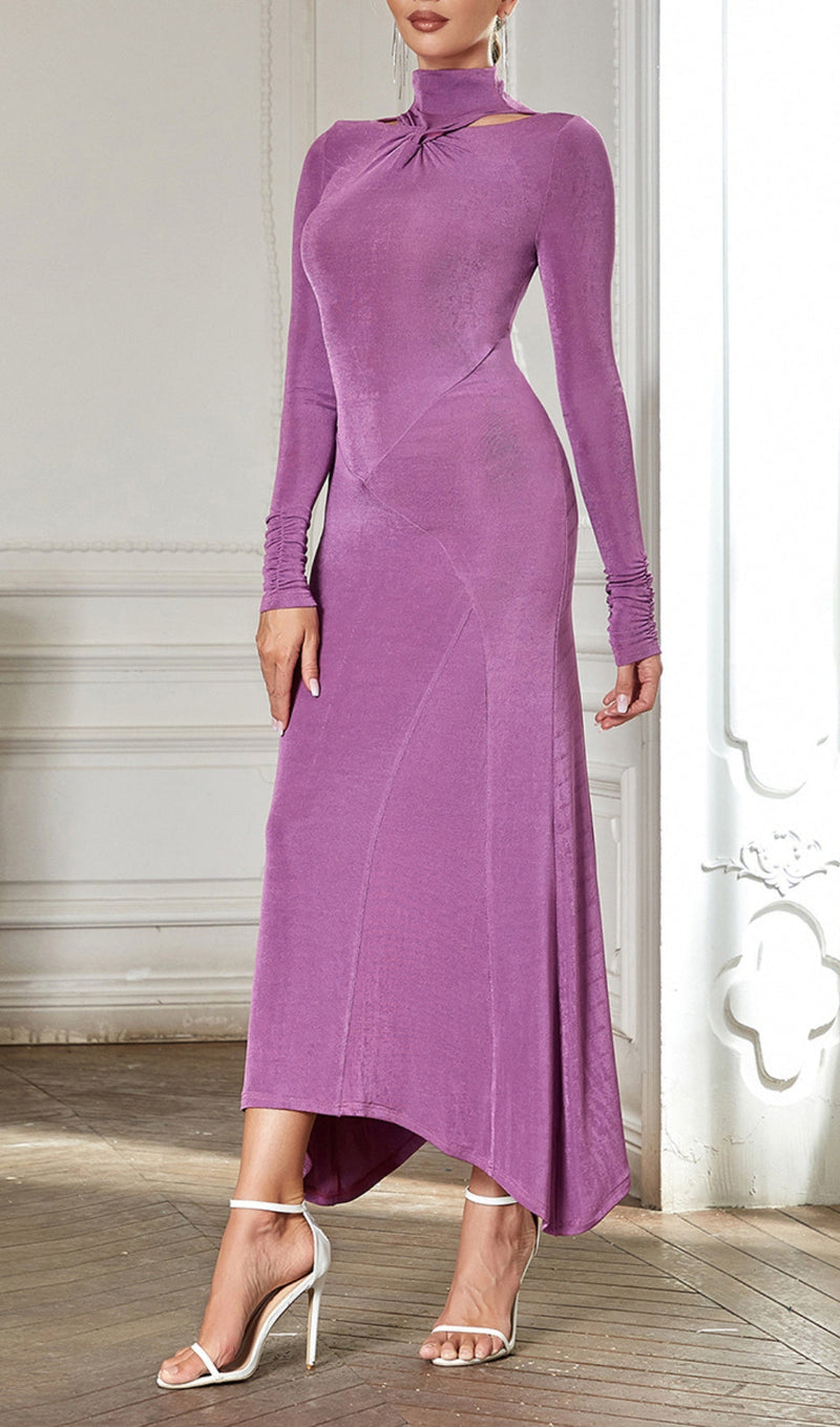 ADEMIA PURPLE FISHTAIL DRESS-Fashionslee