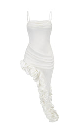 ABIGAIL WHITE PLEATED MAXI DRESS-Fashionslee
