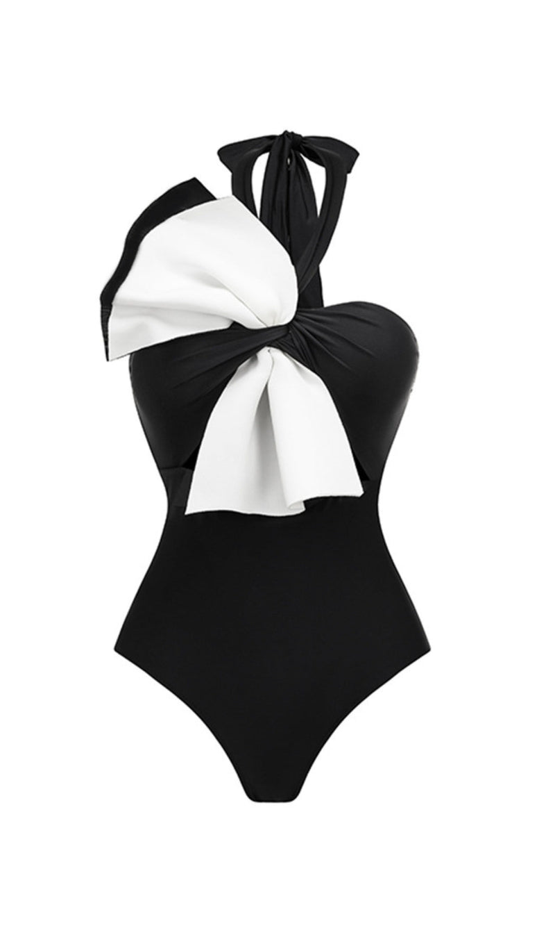 RUFFLE COLOR BLOCK ONE PIECE SWIMSUIT-Fashionslee