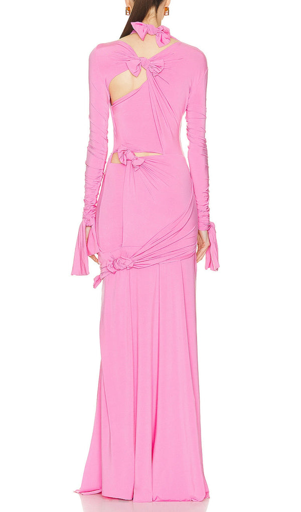 AMARANTE KNOTTED SLIT GOWN-Fashionslee