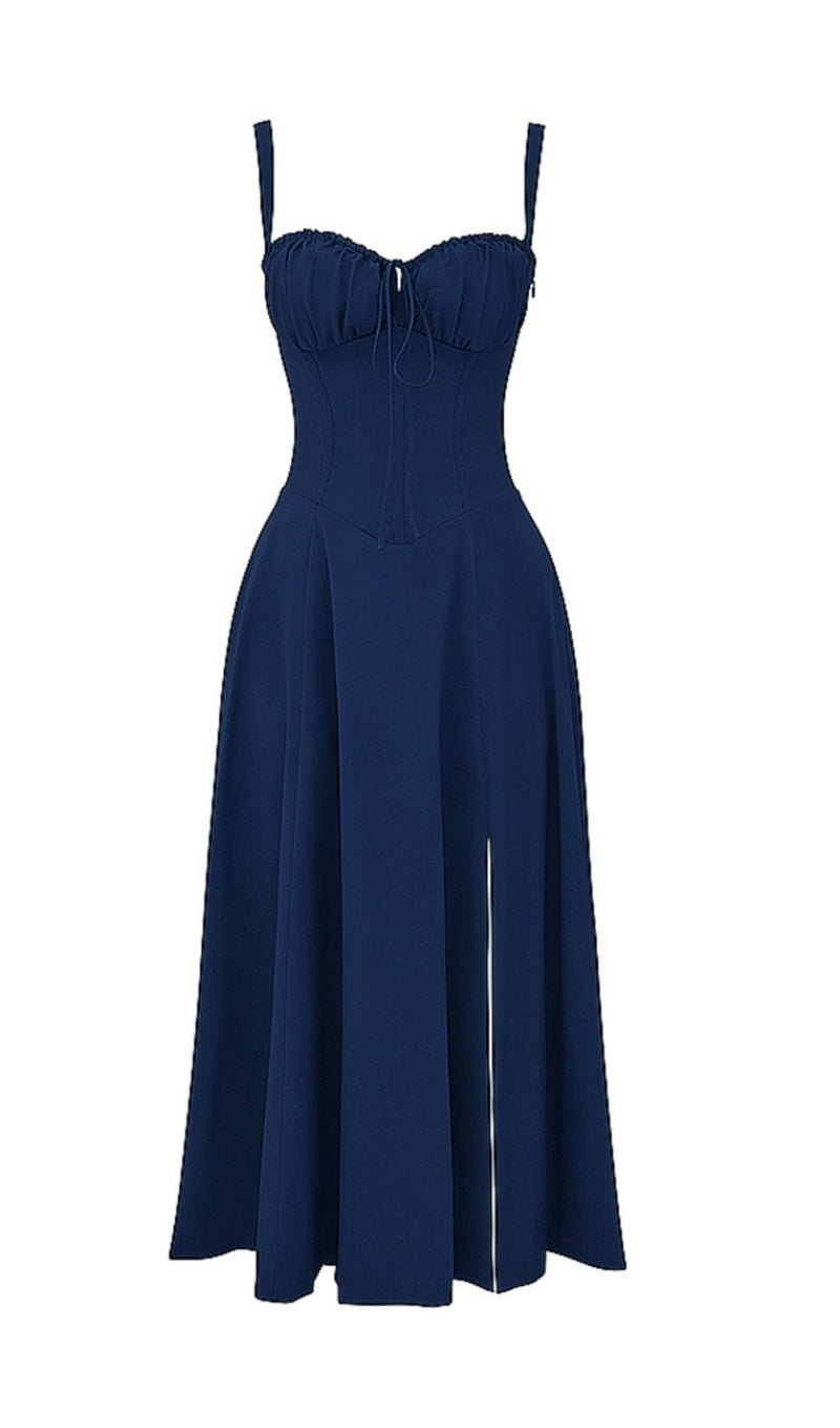 FRENCH NAVY BUSTIER SUNDRESS-Fashionslee