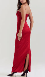 CORSET MAXI DRESS IN RED-Fashionslee