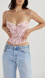 ROSE LACE UNDERWIRED CORSET-Fashionslee