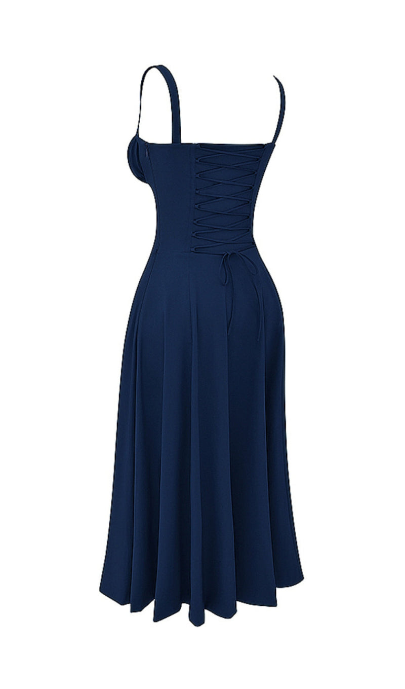 FRENCH NAVY BUSTIER SUNDRESS-Fashionslee