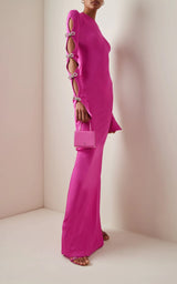 BANDAGE CUT OUT MAXI DRESS IN PINK-Fashionslee