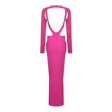 CUT OUT HIP WRAP MIDI DRESS IN PINK-Fashionslee