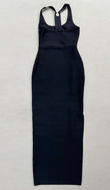 BUCKLE BANDAGE MAXI DRESS IN BLACK-Fashionslee