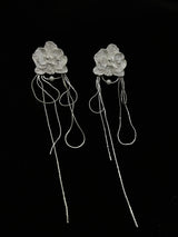 WHITE BUTTERFLY ORCHID EARRINGS-Fashionslee