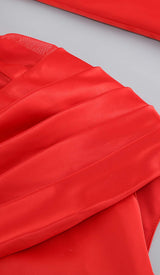 CORSET PLUNGE JACKET DRESS IN RED-Fashionslee