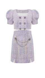 CRYSTAL EMBELLISHED TWO PIECE IN LILAC-Fashionslee
