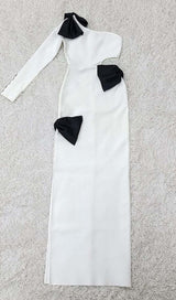 CUT OUT ONE-SHOULDER MAXI DRESS IN WHITE-Fashionslee