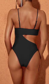 CUTOUT ONE PIECE SWIMSUIT IN BLACK-Fashionslee