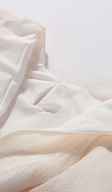 FLARED BUBBLE MINI DRESS IN WHITE-Fashionslee